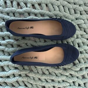 American Eagle Outfitters Navy Suede Ballet Flats